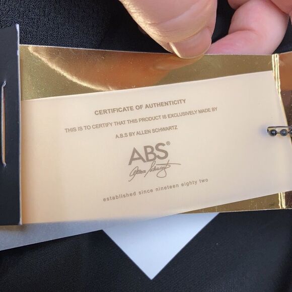 NWT ABS Allen Schwartz Women's Deep-V Black Jumpsuit with Front Cut-Out Size 4 - Picture 9 of 9